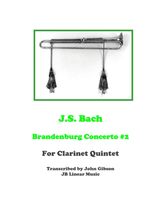 Book cover for Bach Brandenburg Concerto #2 for clarinet quintet or choir