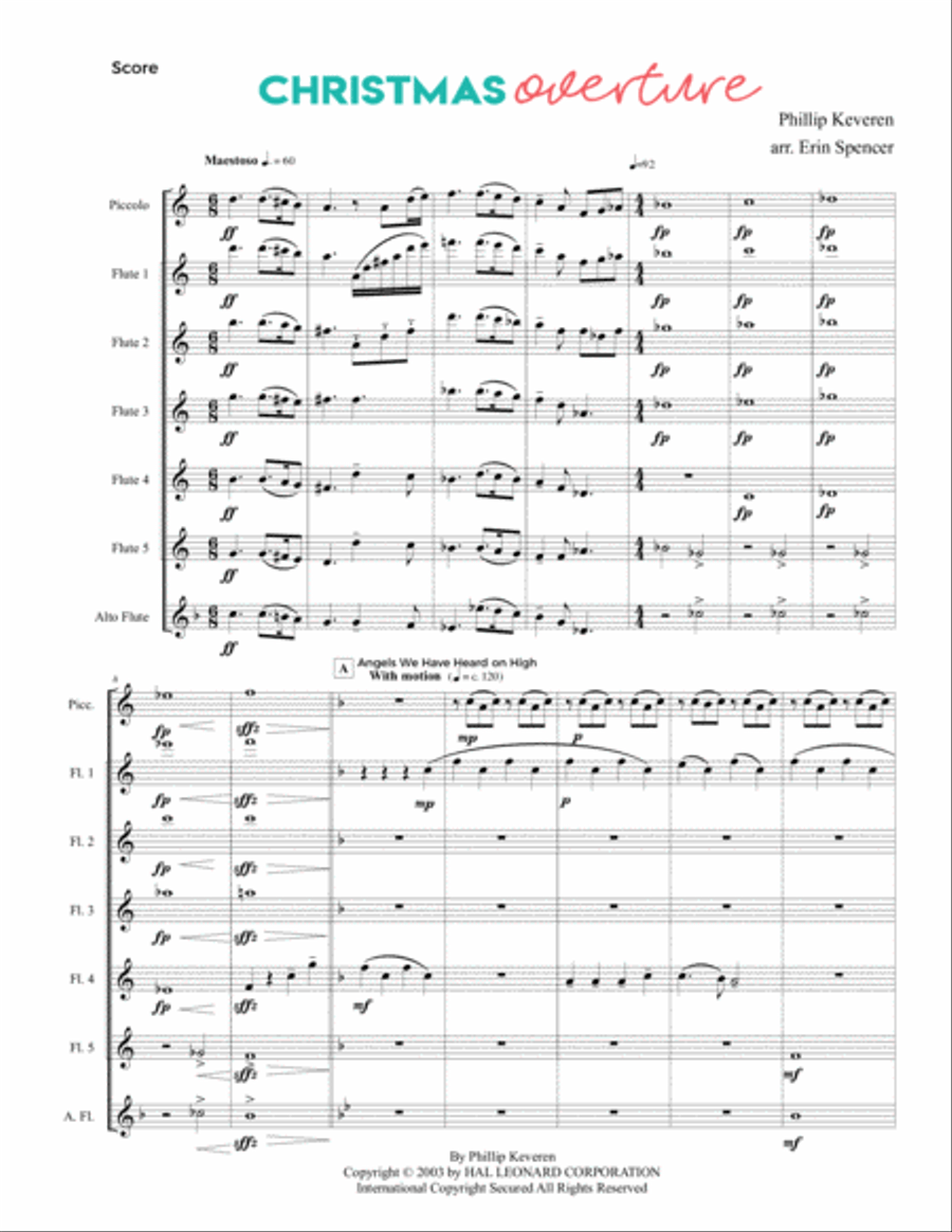 A Christmas Overture Woodwind Ensemble scores gallery preview page 3