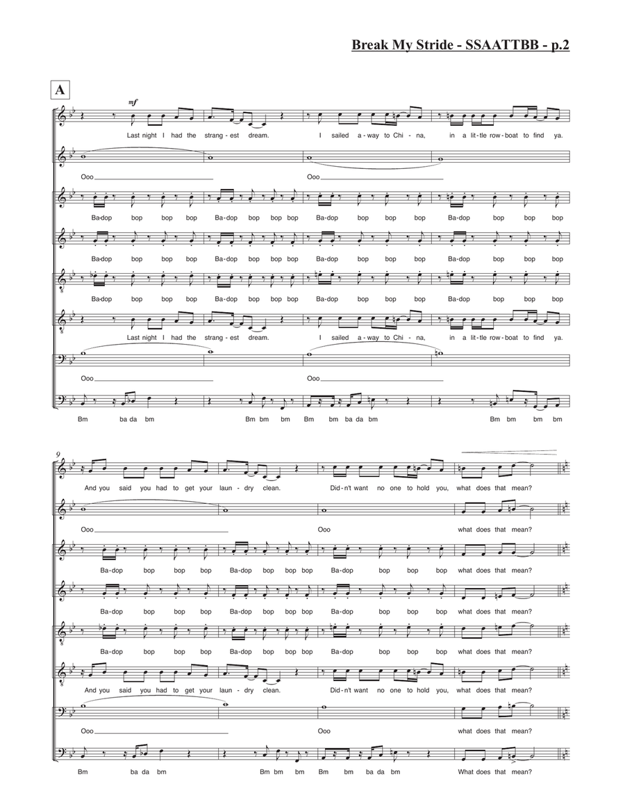 Break My Stride 4-Part scores gallery preview page 2