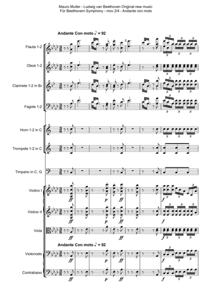 Für Beethoven Symphony – mov 2/4 - Ludwig van Beethoven Original NEW MUSIC image number null