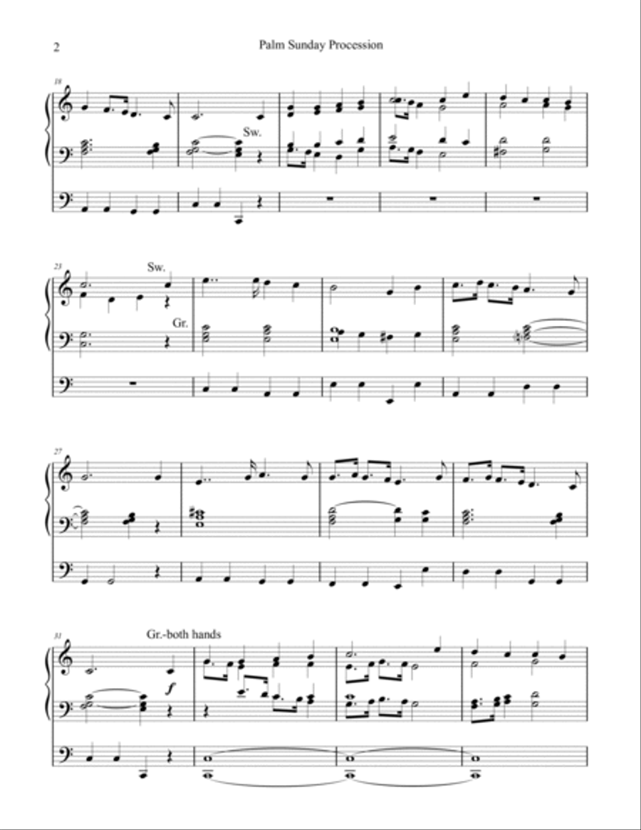 Palm Sunday Procession (Valet Will Ich Dir Geben) organ work by Phil Lehenbauer Organ Solo scores gallery preview page 3