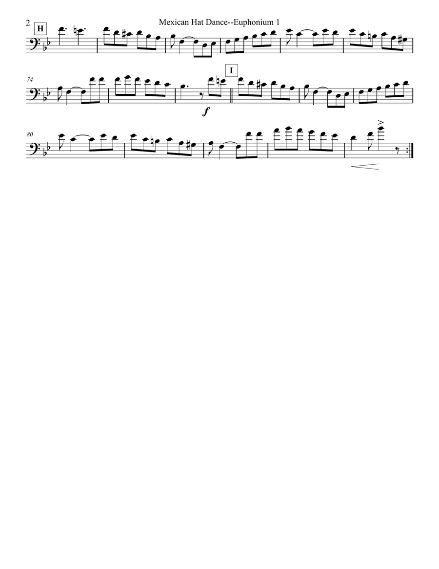 Mexican Hat Dance - Tuba/Euphonium Quartet Brass Ensemble scores gallery preview page 6