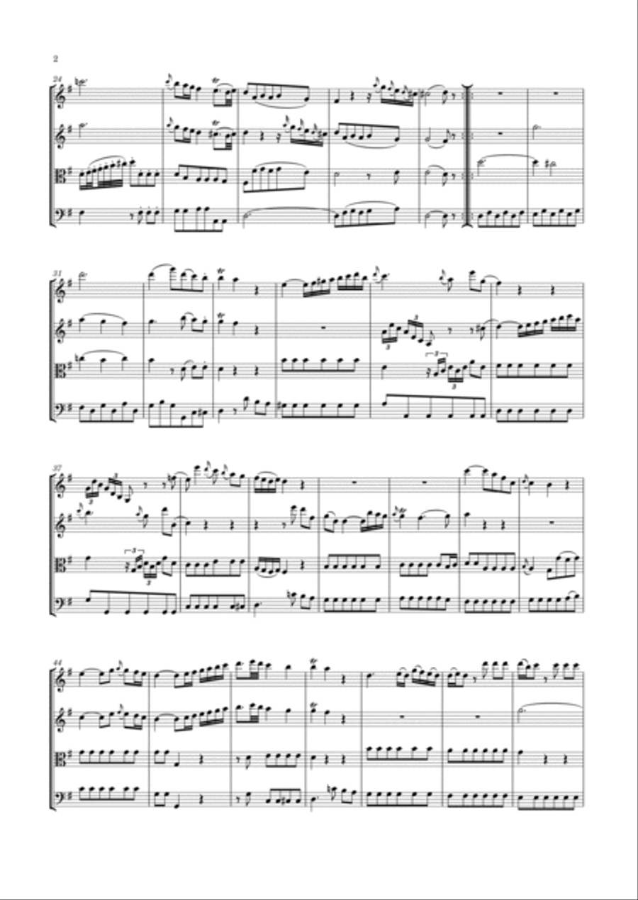 Mozart - String Quartet No.1 in G major, K.80 ; K⁶.73f String Quartet scores gallery preview page 3