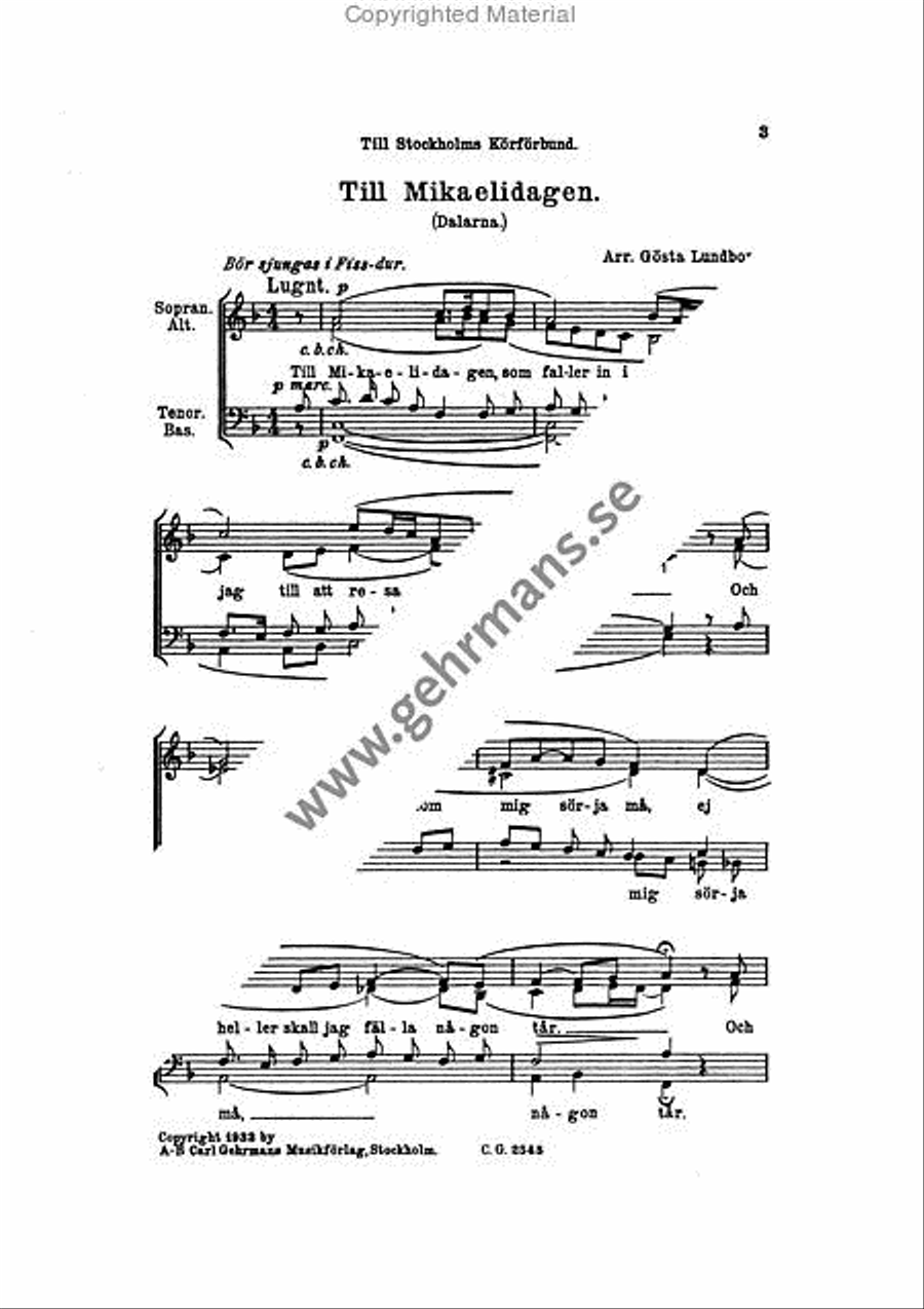 Tva svenska folkvisor Tva svenska folkvisor 4-Part scores gallery preview page 3