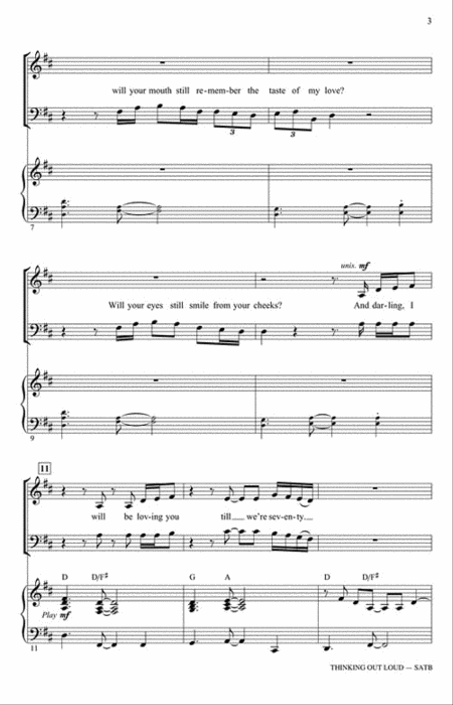 Thinking Out Loud 4-Part scores gallery preview page 3