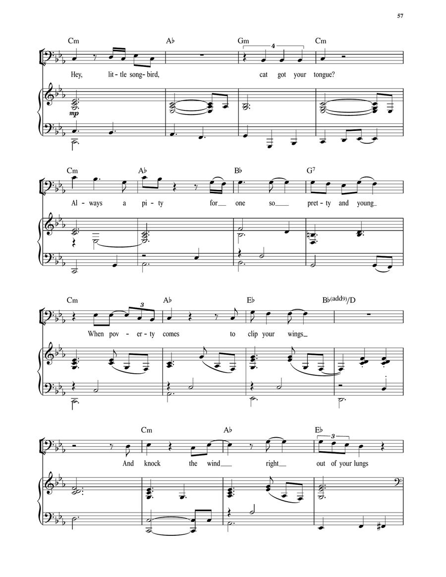 Hey, Little Songbird (from Hadestown) Voice scores gallery preview page 3
