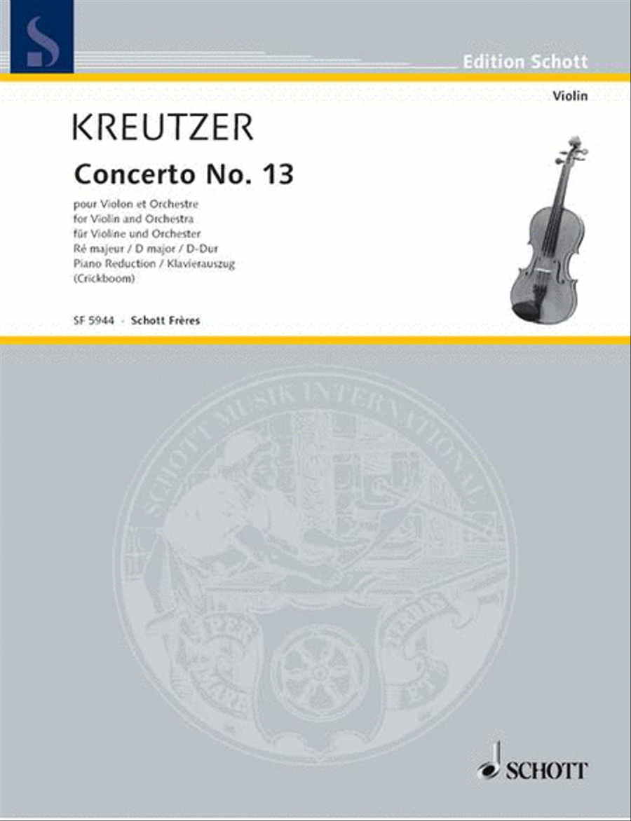 Concerto No. 13 D major Piano scores gallery preview page 1