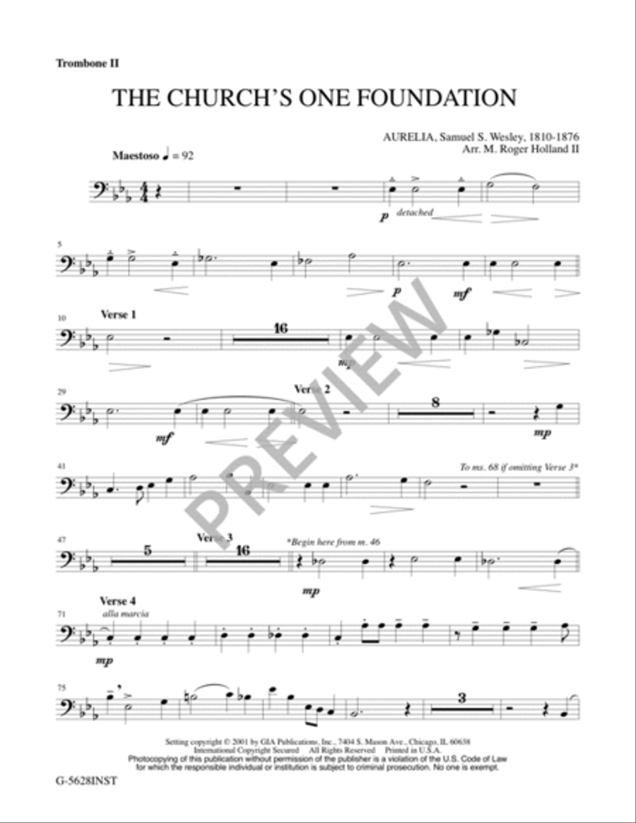 The Church’s One Foundation - Full Score and Parts Trombone scores gallery preview page 21