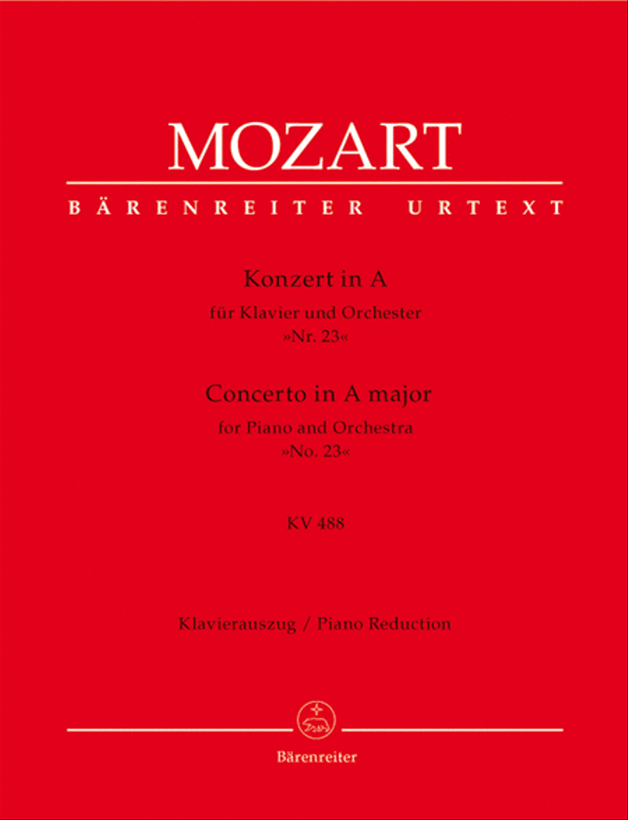 Concerto for Piano and Orchestra, No. 23 A major, KV 488 Piano Solo scores gallery preview page 1