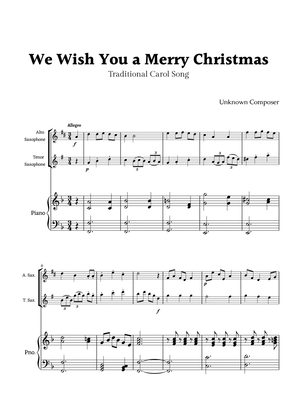 We Wish you a Merry Christmas for Alto Sax and Tenor Sax Duet with Piano