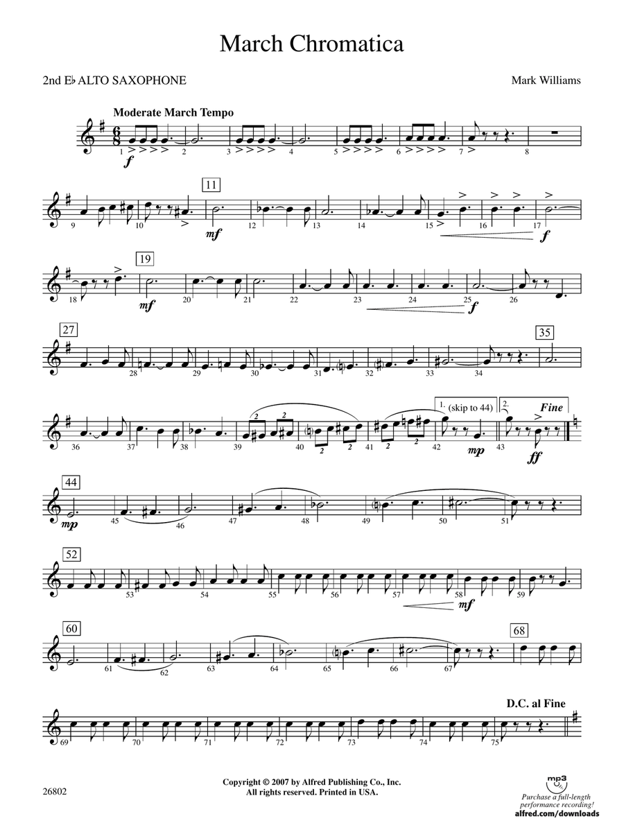 March Chromatica: 2nd E-flat Alto Saxophone