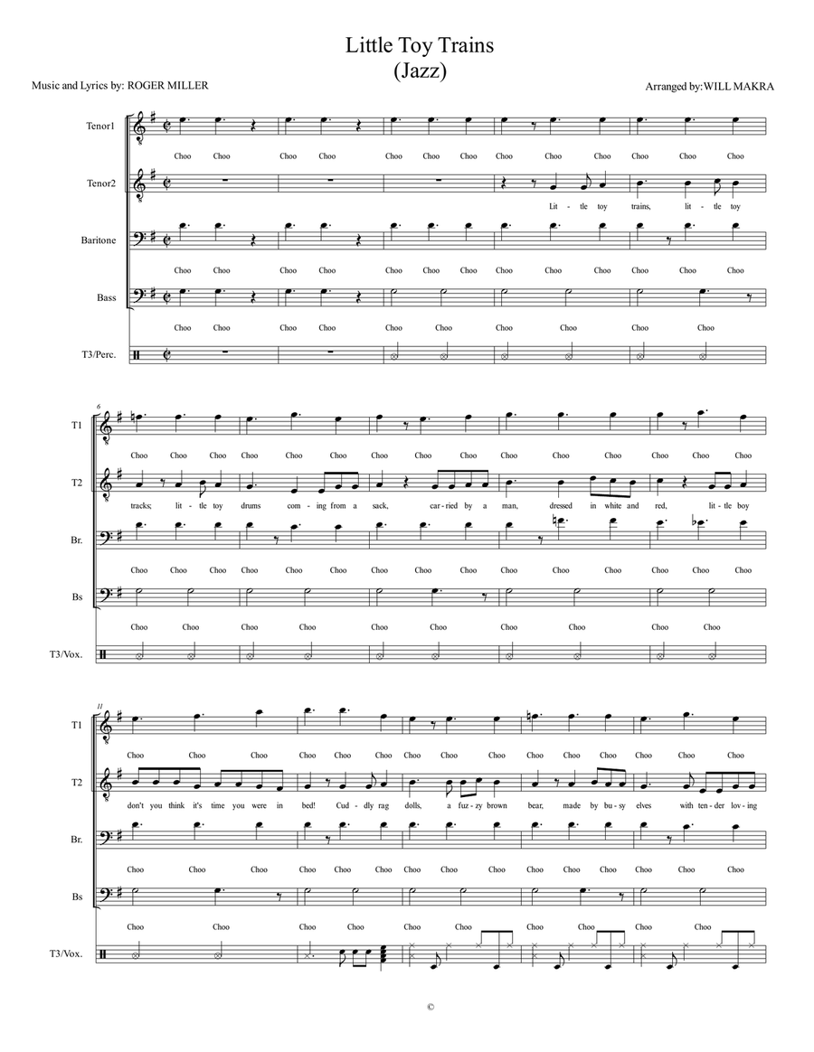 Old Toy Trains A Cappella scores gallery preview page 2