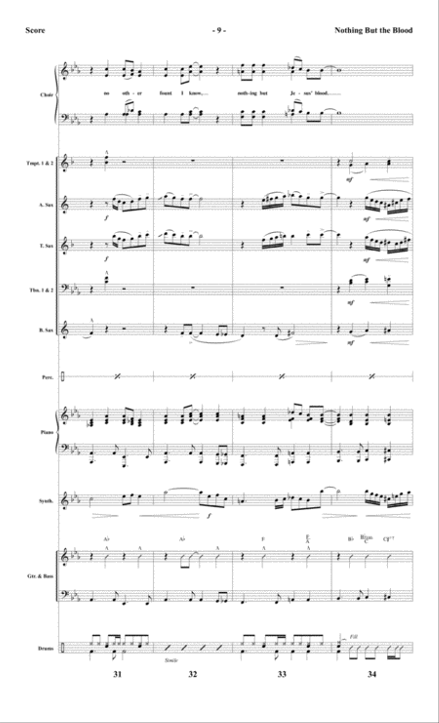 Nothing But the Blood - Instrumental Ensemble Score and Parts Choir scores gallery preview page 11