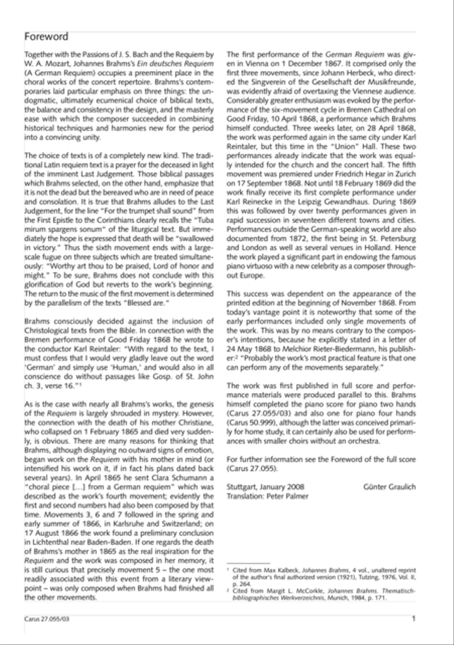 Ein Deutsches Requiem (German Requiem) 4-Part scores gallery preview page 4