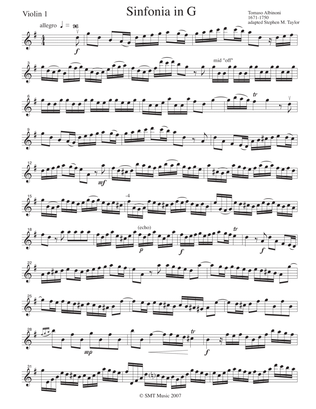 Sinfonia in G by Albinoni (string Trio)