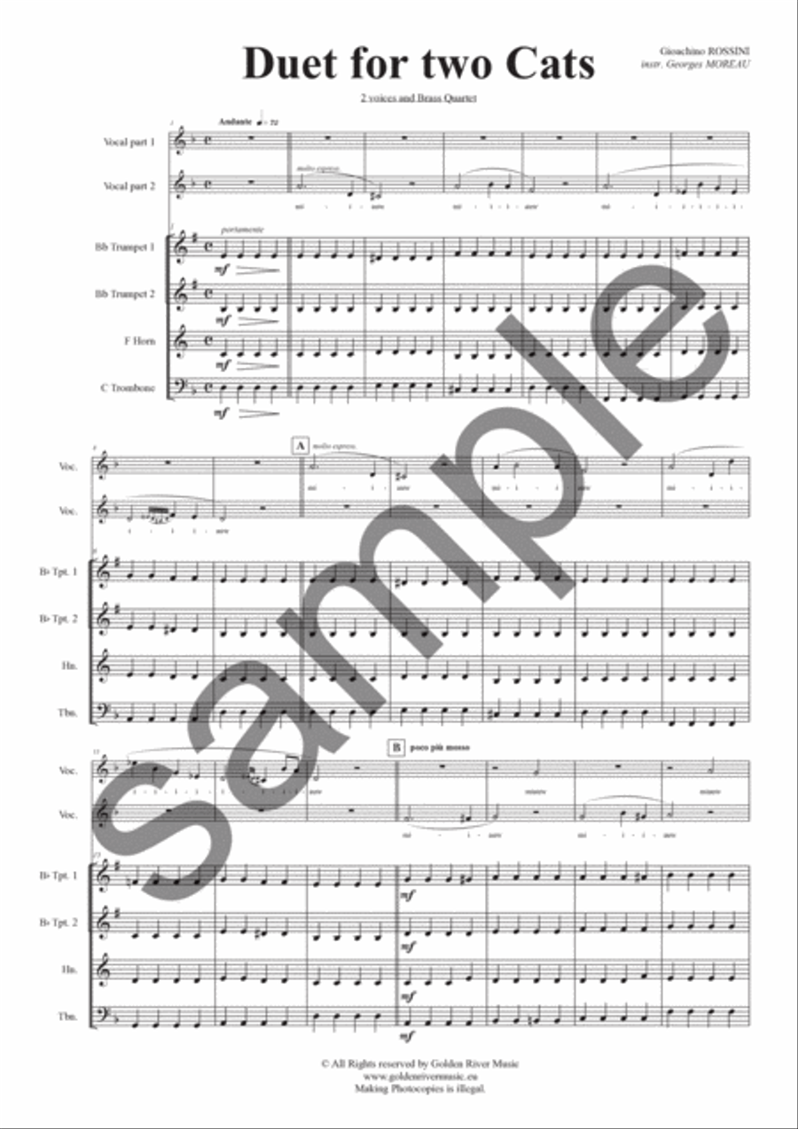 Duet for two cats Duet for two cats Horn scores gallery preview page 2