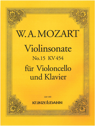 Book cover for Violin sonata no. 15 for cello