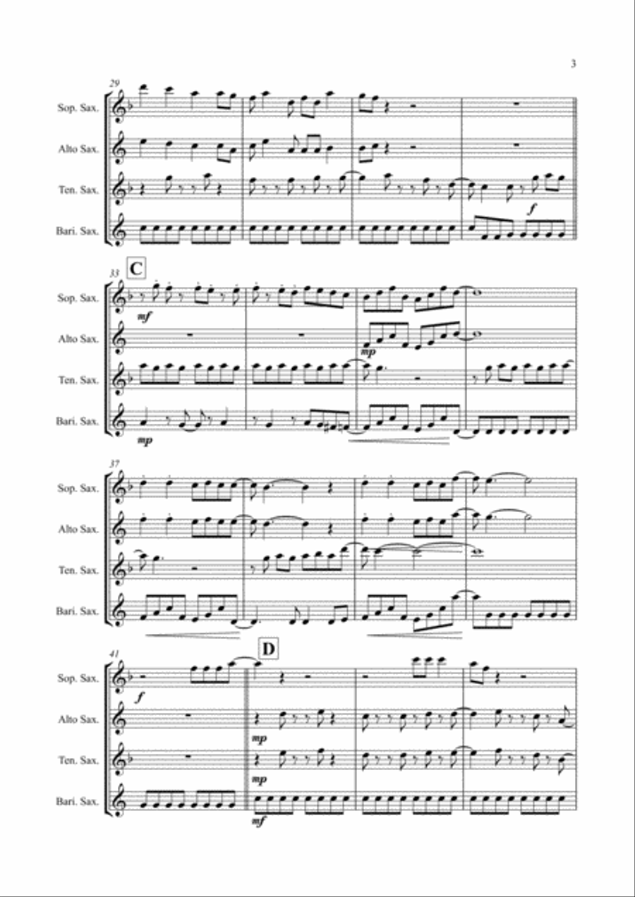 Jump Saxophone Quartet scores gallery preview page 3