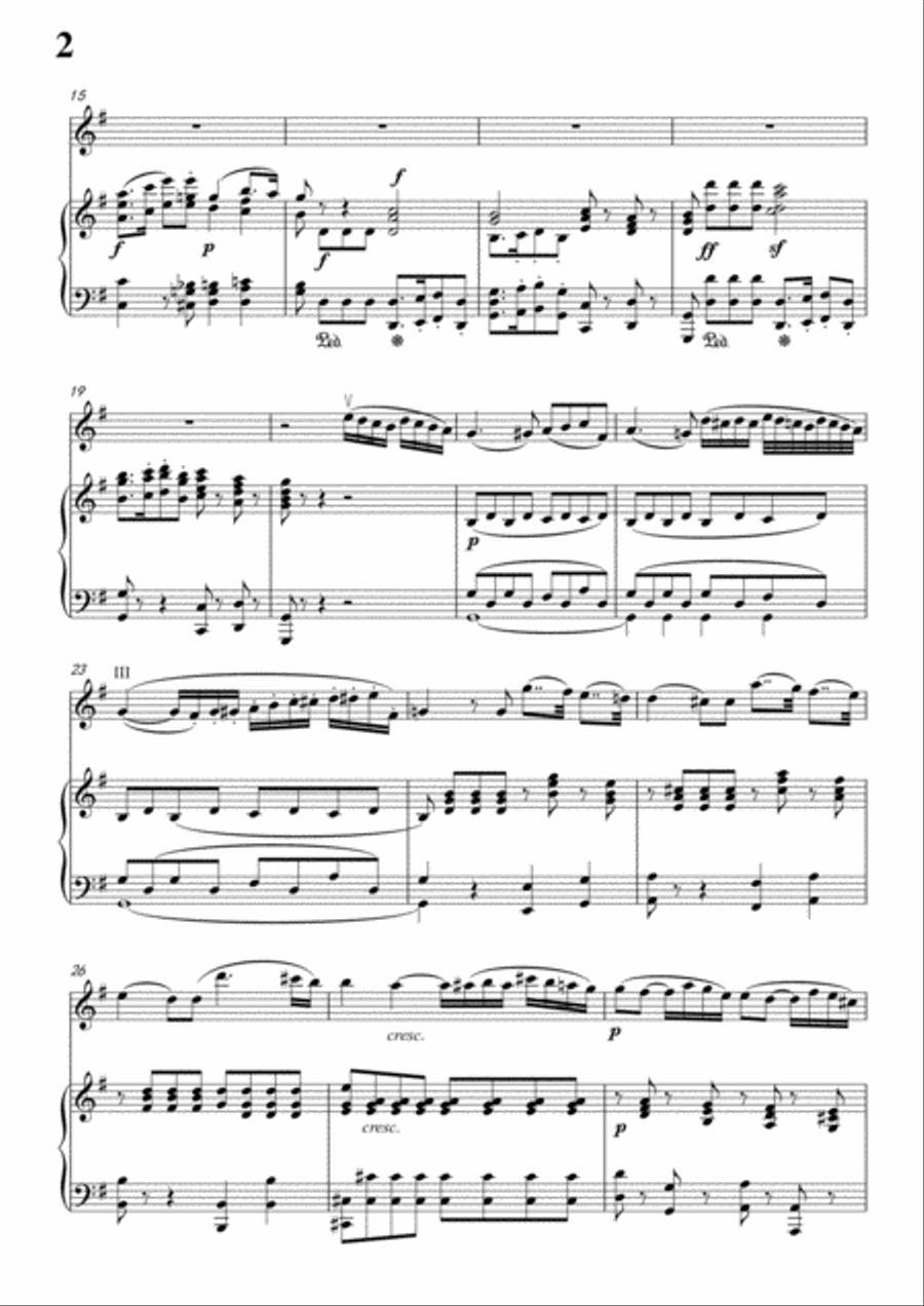 Beethoven-Violin Romance in G Major,Op.40,for Violin and Piano Violin Solo scores gallery preview page 4