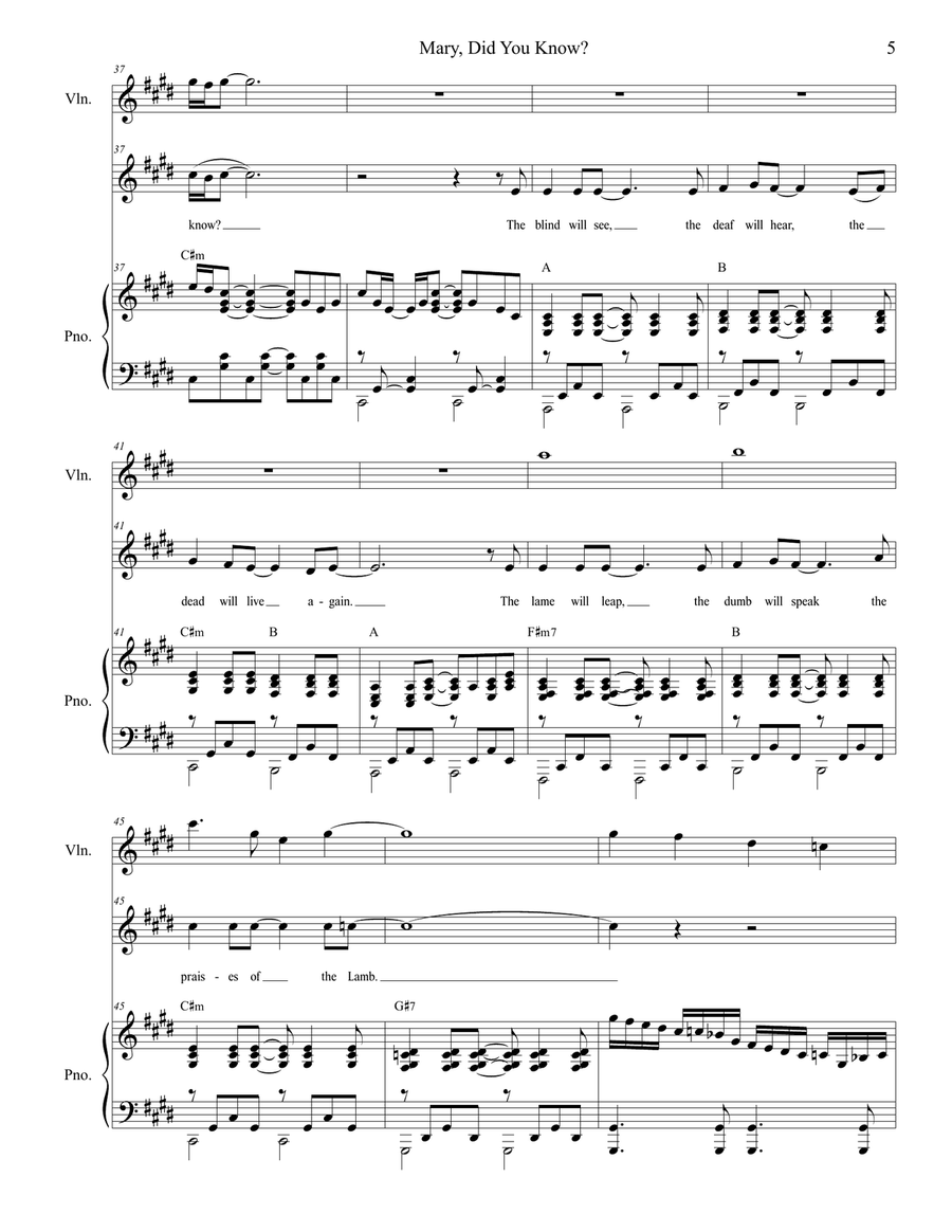 Mary, Did You Know? Piano, Vocal scores gallery preview page 5