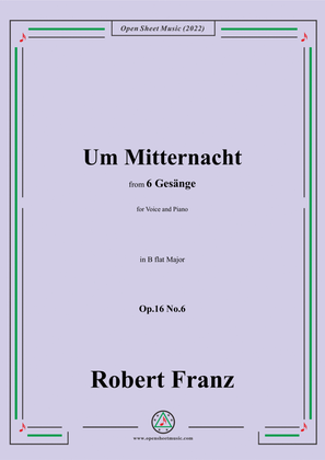Book cover for Franz-Um Mitternacht,in B flat Major,Op.16 No.6,from 6 Gesange