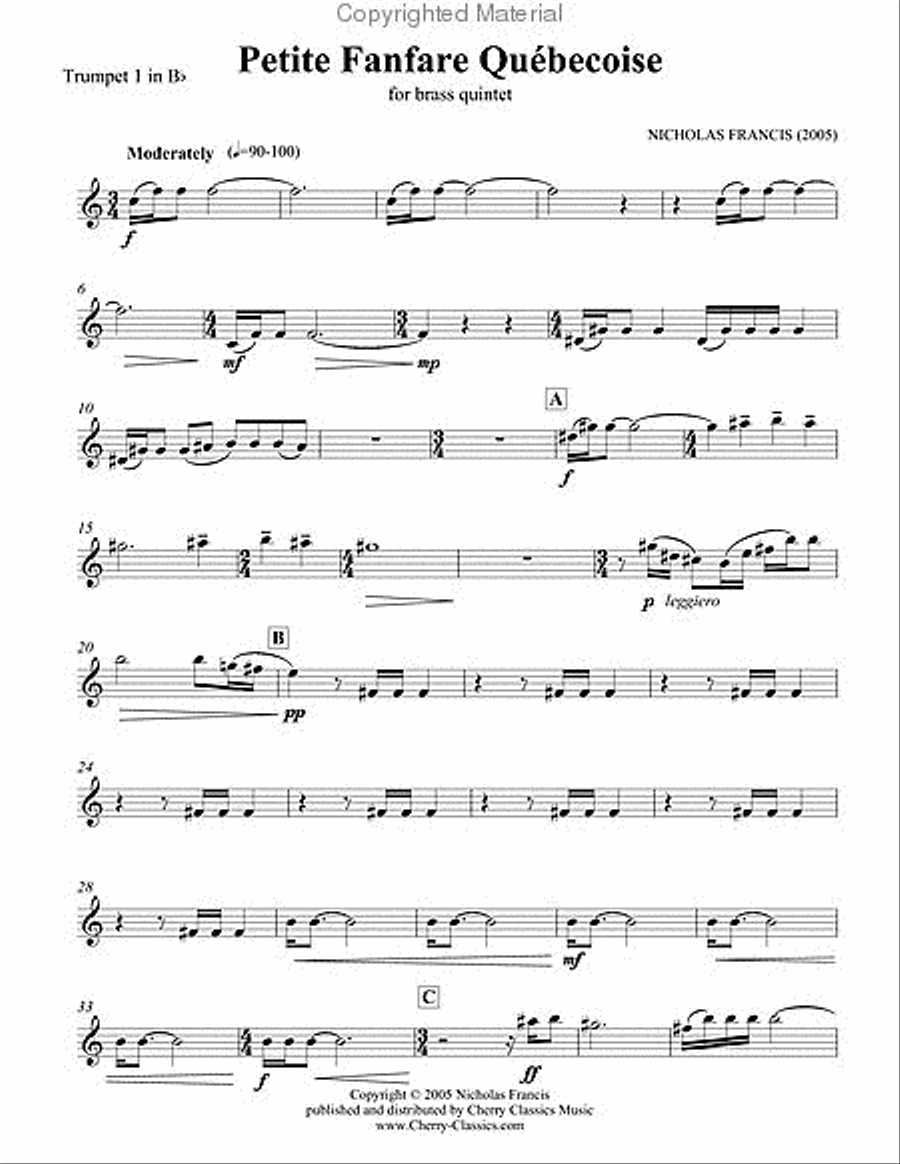 Petite Fanfare Québecoise Brass Quintet scores gallery preview page 4