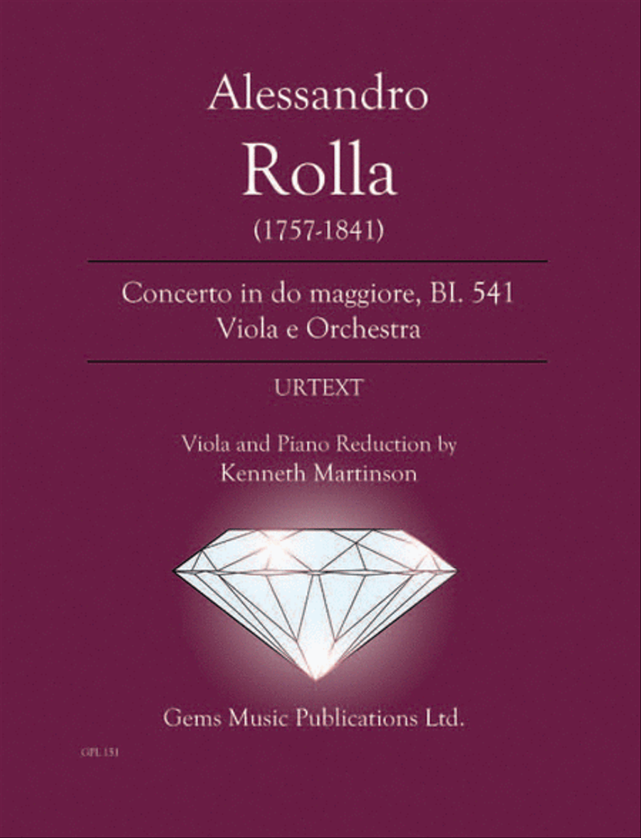 Concerto in do maggiore, BI. 541 Viola e Orchestra Piano Accompaniment scores gallery preview page 1