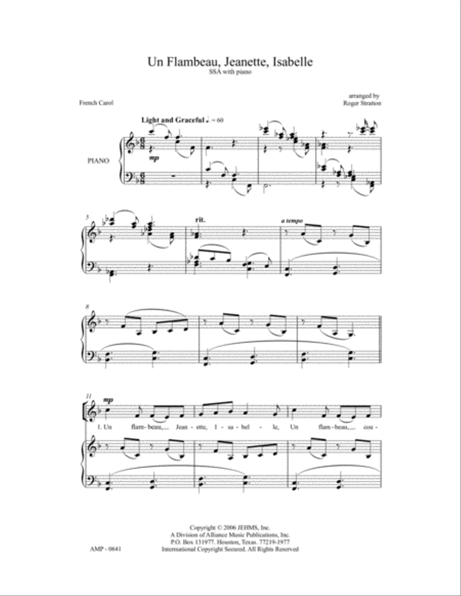 Un Flambeau, Jeanette, Isabelle SSA scores gallery preview page 2
