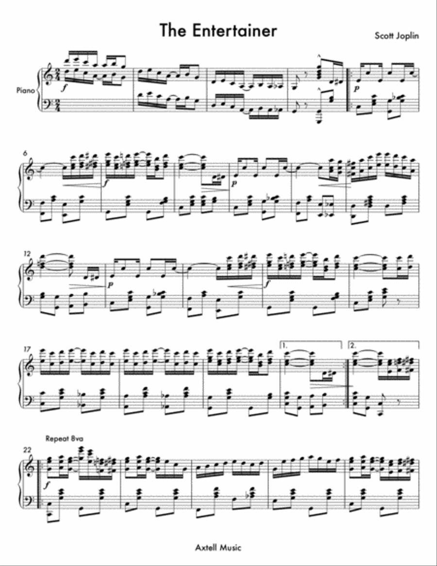 The Entertainer Piano Solo scores gallery preview page 2
