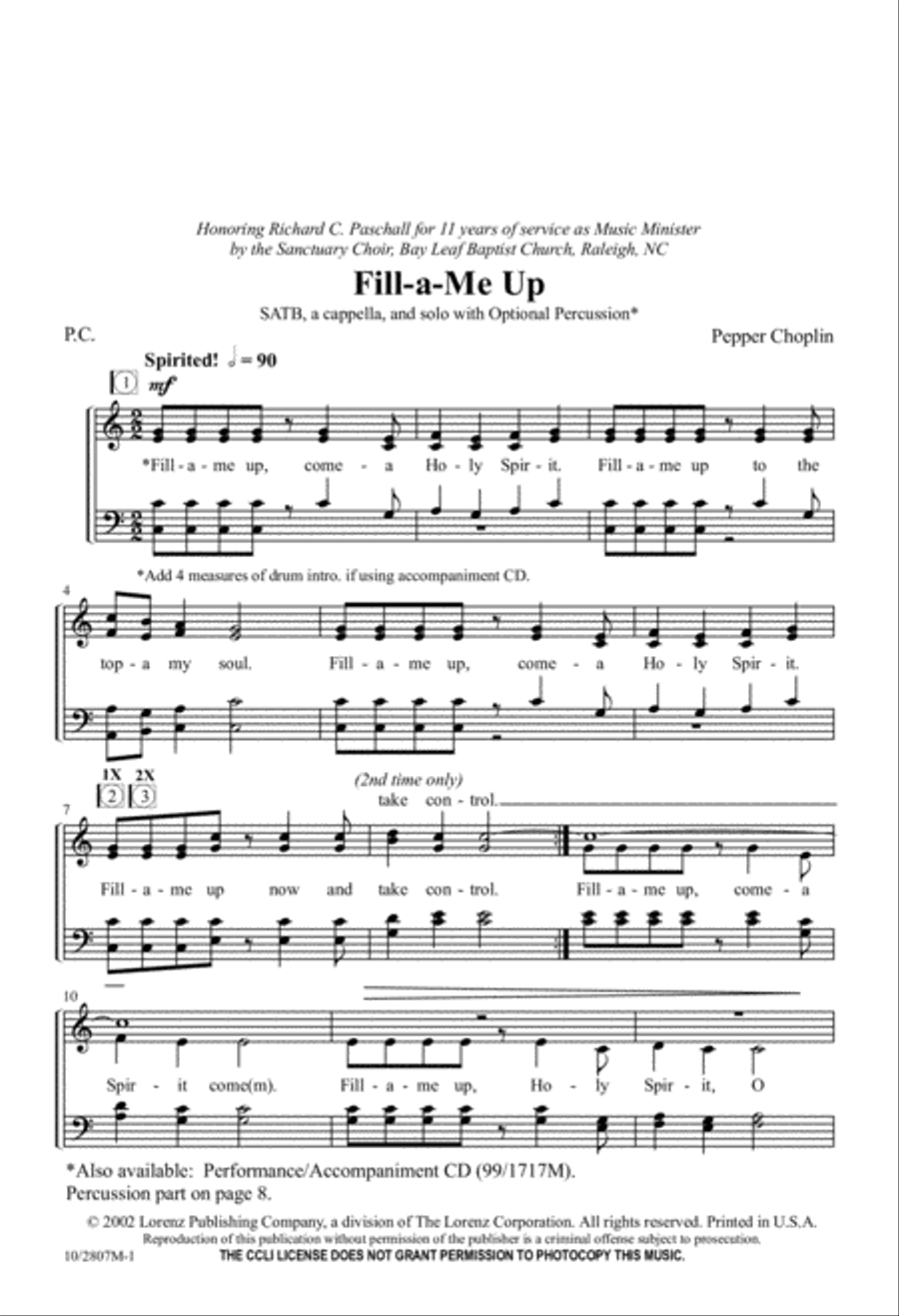Fill-a Me Up! 4-Part scores gallery preview page 2