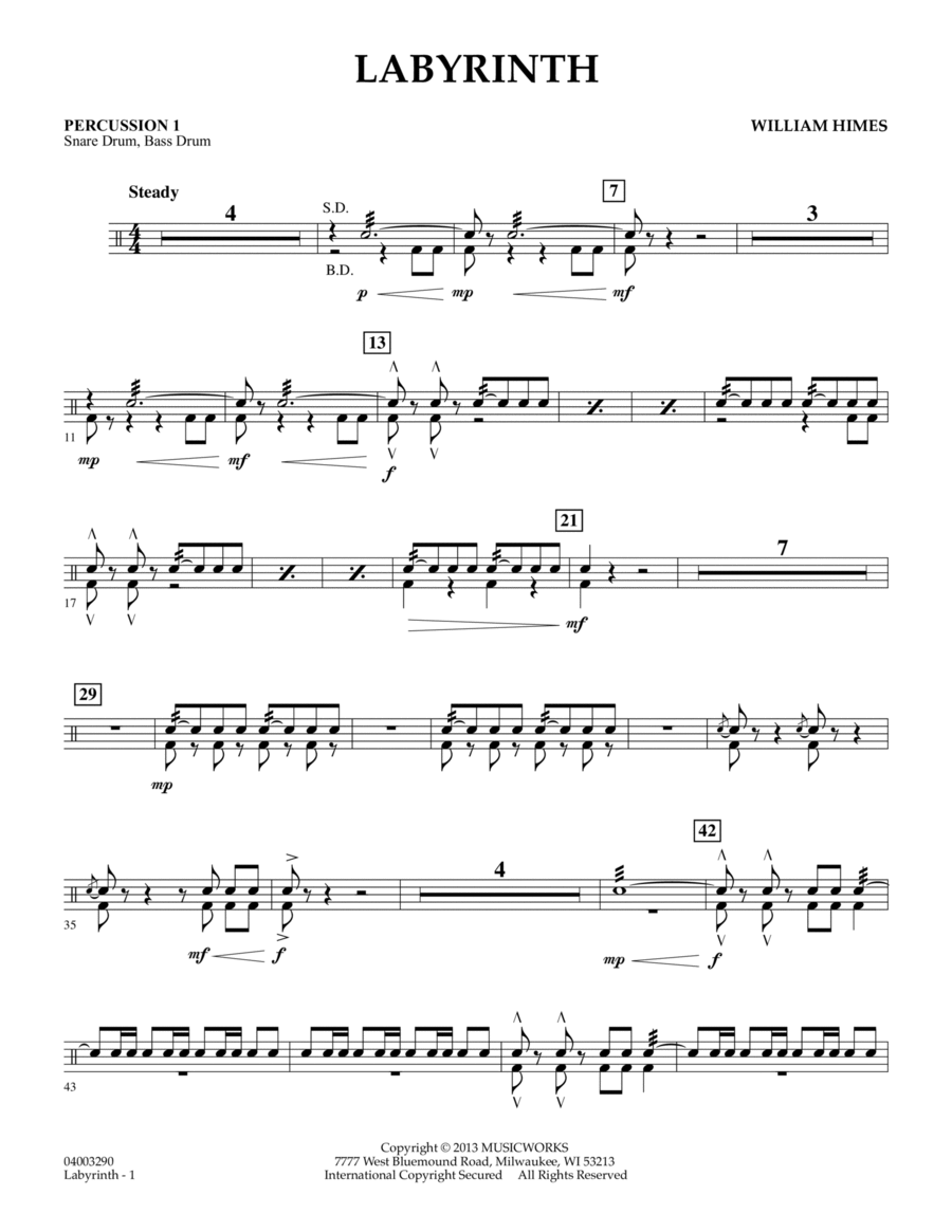 Labyrinth - Percussion 1 Labyrinth - Percussion 1 Concert Band scores gallery preview page 1
