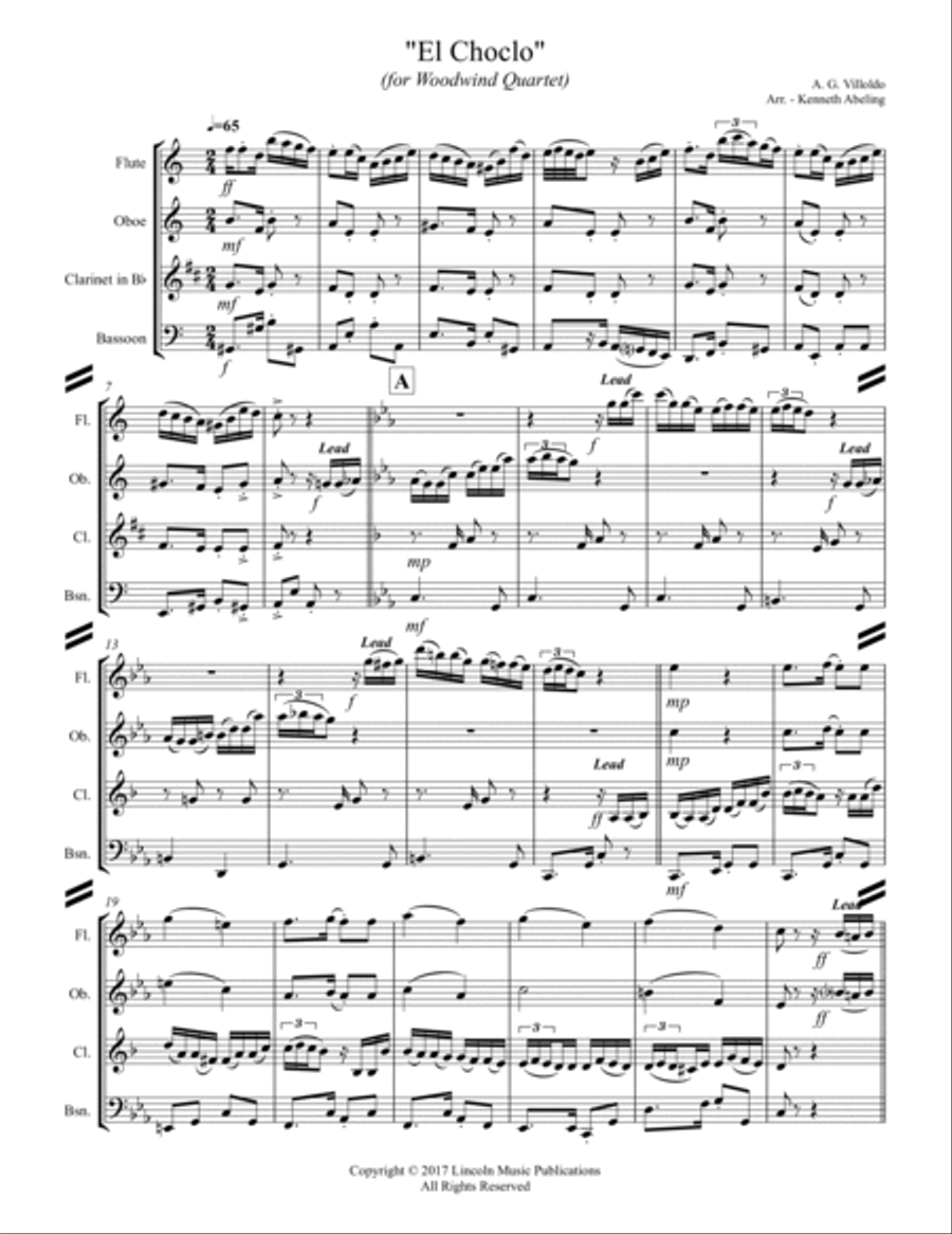 El Choclo (Tango) (for Woodwind Quartet) Woodwind Quartet scores gallery preview page 2