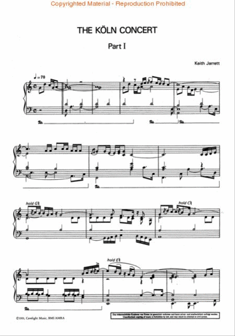 The Köln Concert Piano Solo scores gallery preview page 2