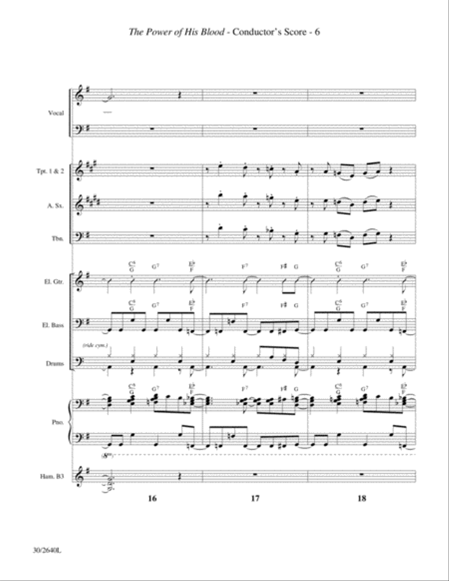 The Power of His Blood - Instrumental Score and Parts Alto Saxophone scores gallery preview page 6