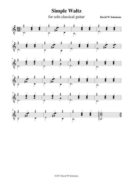 Simple waltz for guitar solo image number null