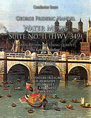 Book cover for Handel - Water Music Suite No. II Movements 1-5 (for String Quartet)