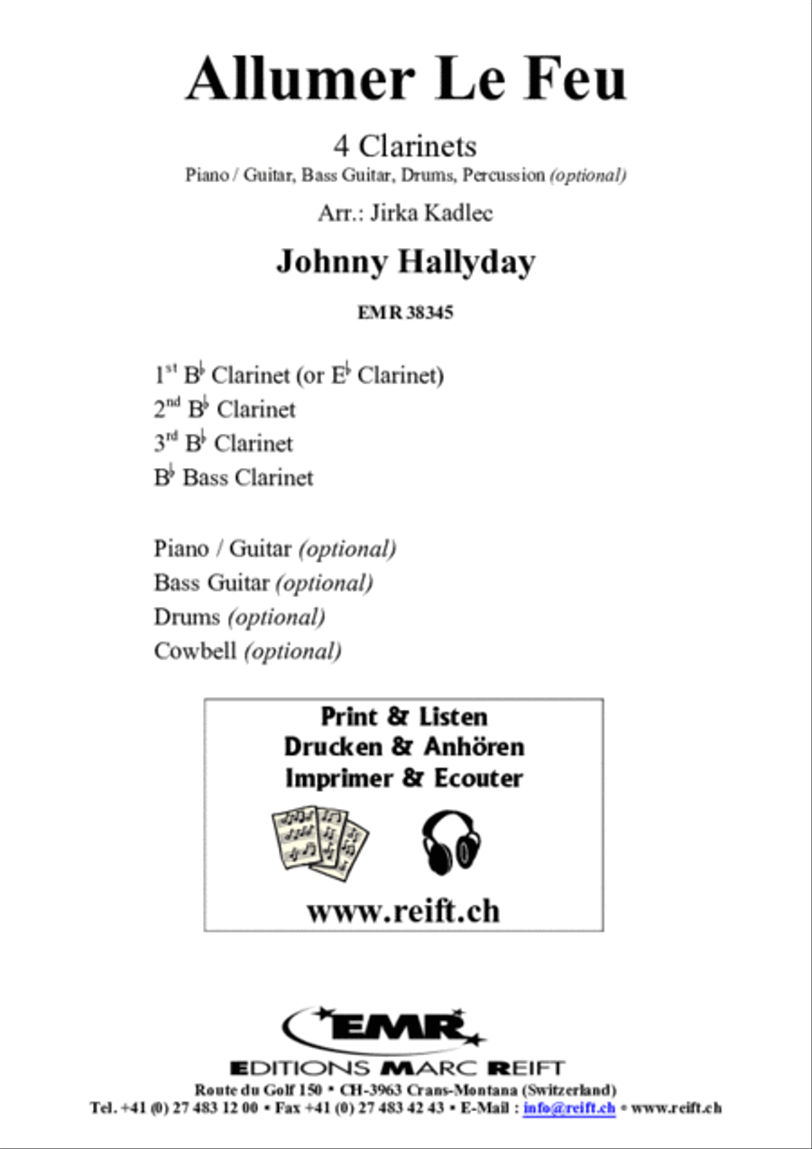 Allumer Le Feu Clarinet scores gallery preview page 2