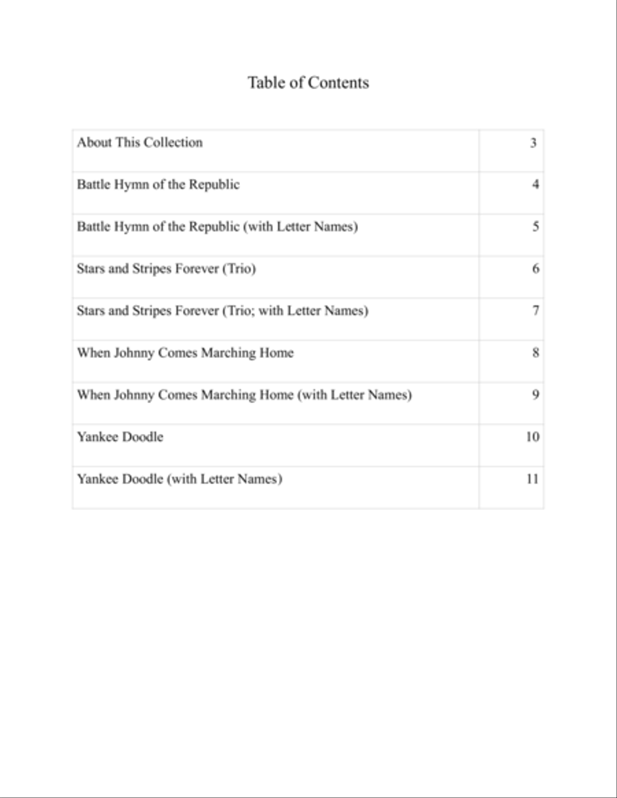 4 Intermediate Patriotic Songs for Saxophone Woodwind Quartet scores gallery preview page 2