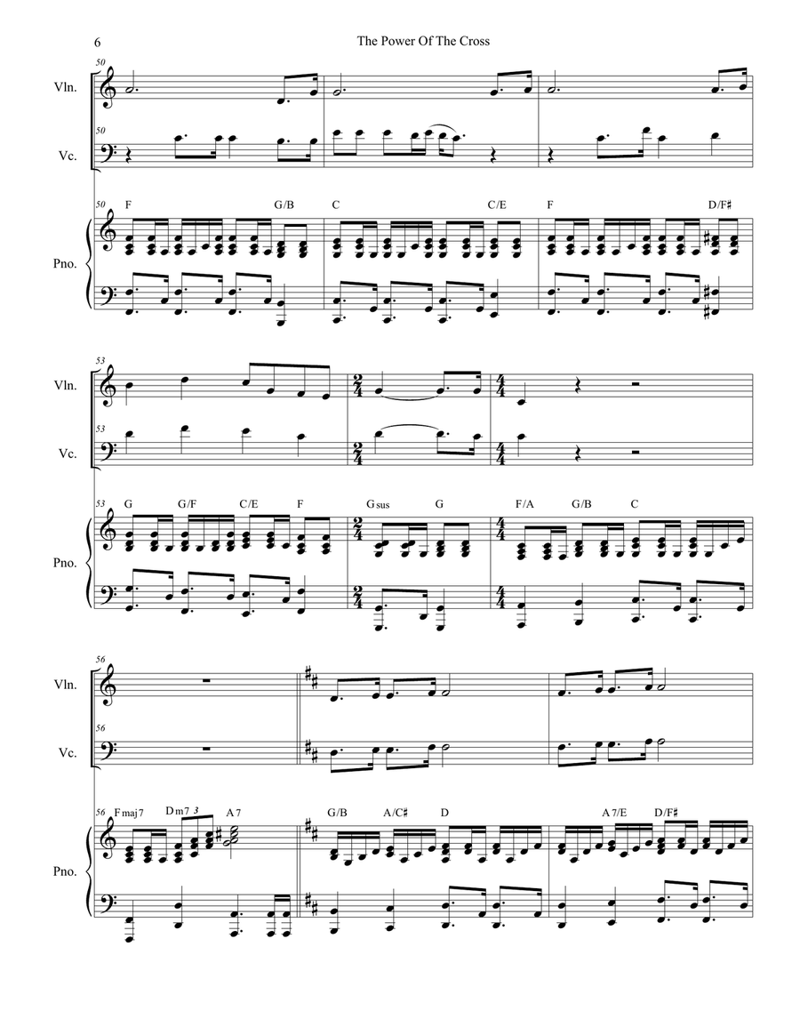 The Power Of The Cross (Oh To See The Dawn) Piano Trio scores gallery preview page 6