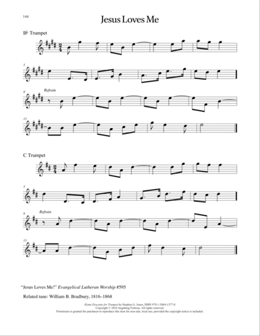 Hymn Descants for Trumpet C Trumpet scores gallery preview page 145