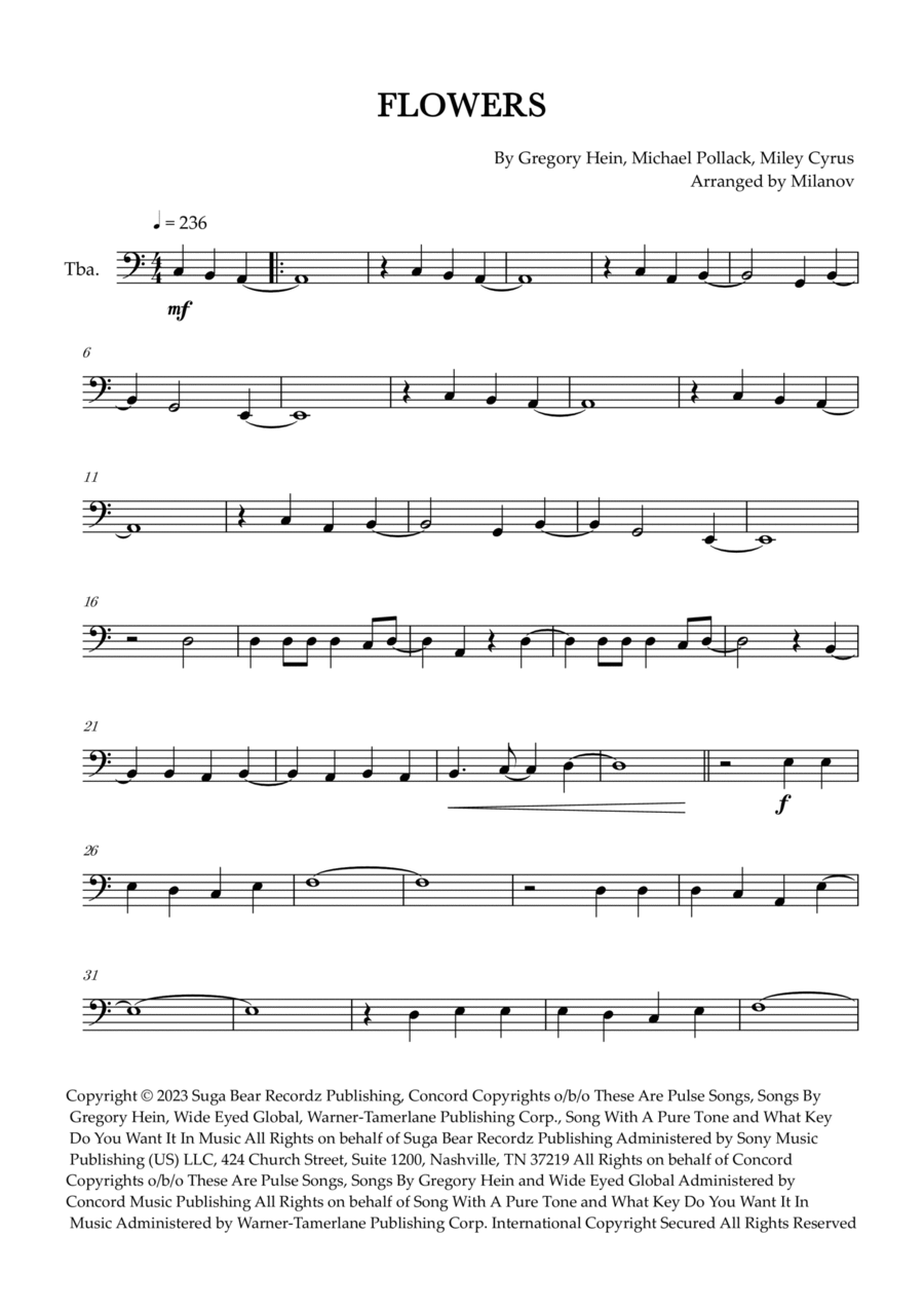Flowers Tuba scores gallery preview page 1