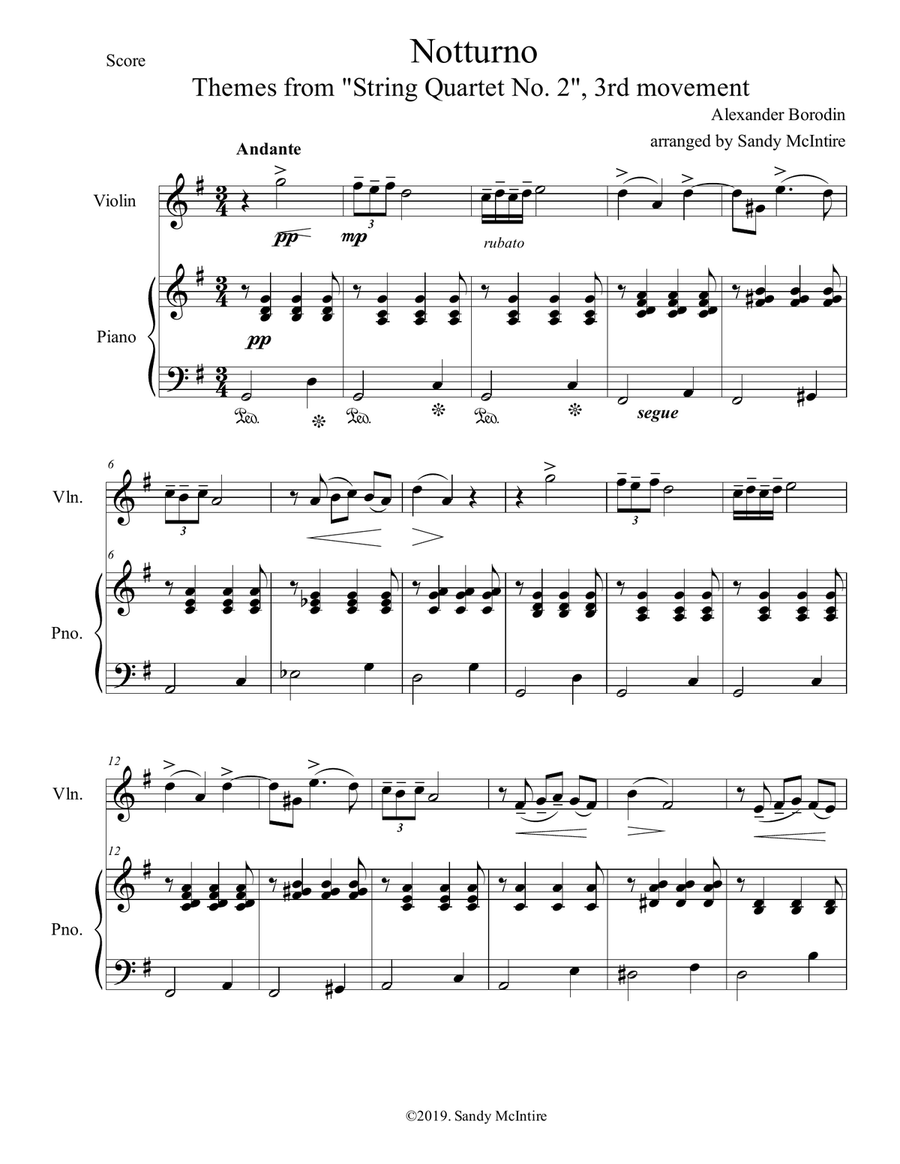 Notturno Notturno Violin Solo scores gallery preview page 1
