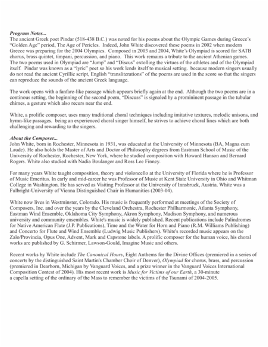 Olympiad (full score & parts) 4-Part scores gallery preview page 2