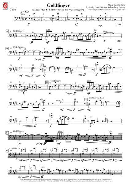 Goldfinger (Orchestra + Voice, Transcription of Original, Score & Parts) image number null