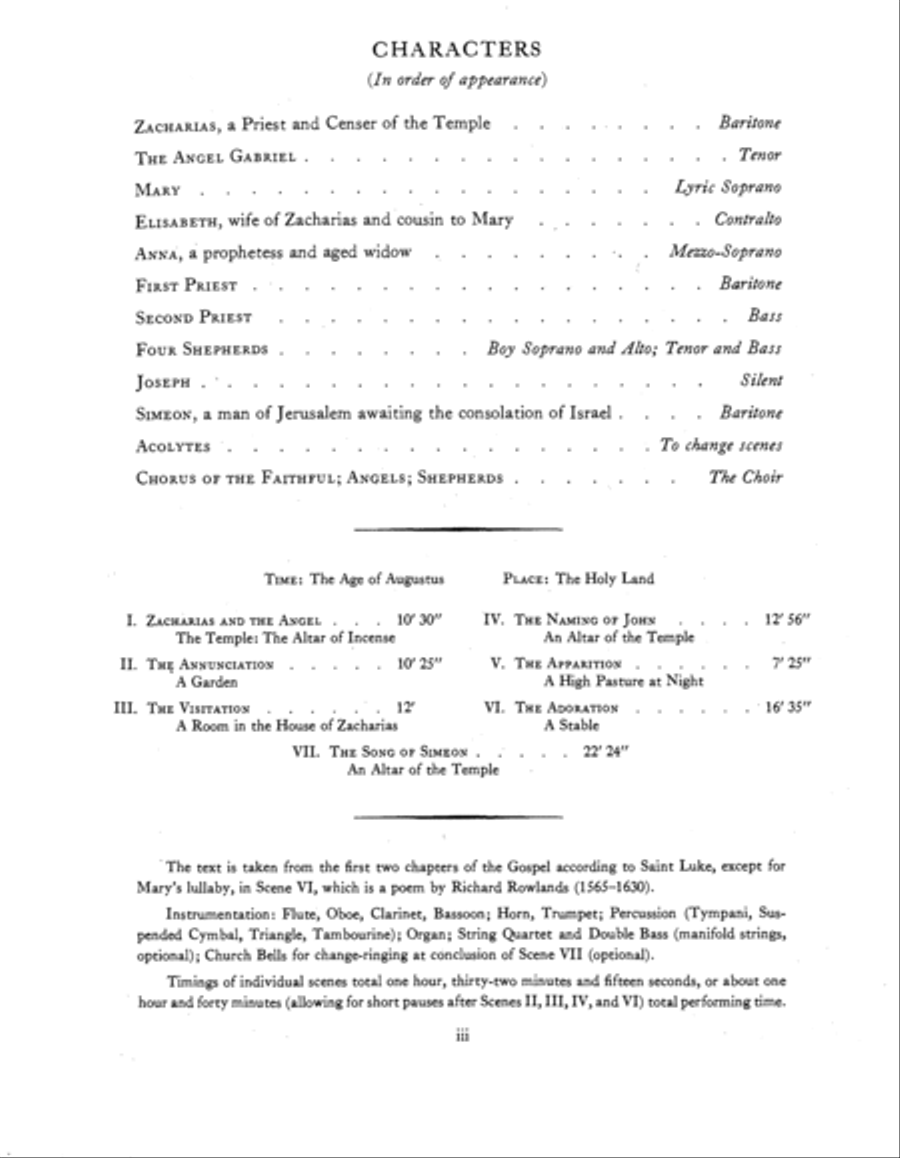 The Nativity According to St. Luke (Piano/Vocal Score)