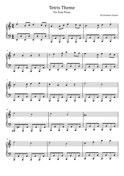 Tetris Theme (Korobeniki) - For Easy Piano image number null
