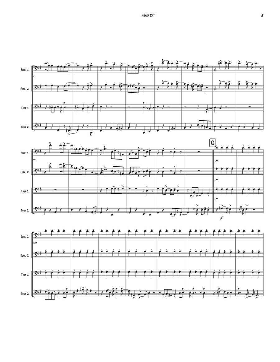 Honky Cat Brass Quartet scores gallery preview page 5