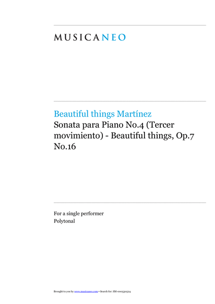 Sonata para Piano No.4 (Tercer Movimiento)-Beautiful things Op.7 No.16