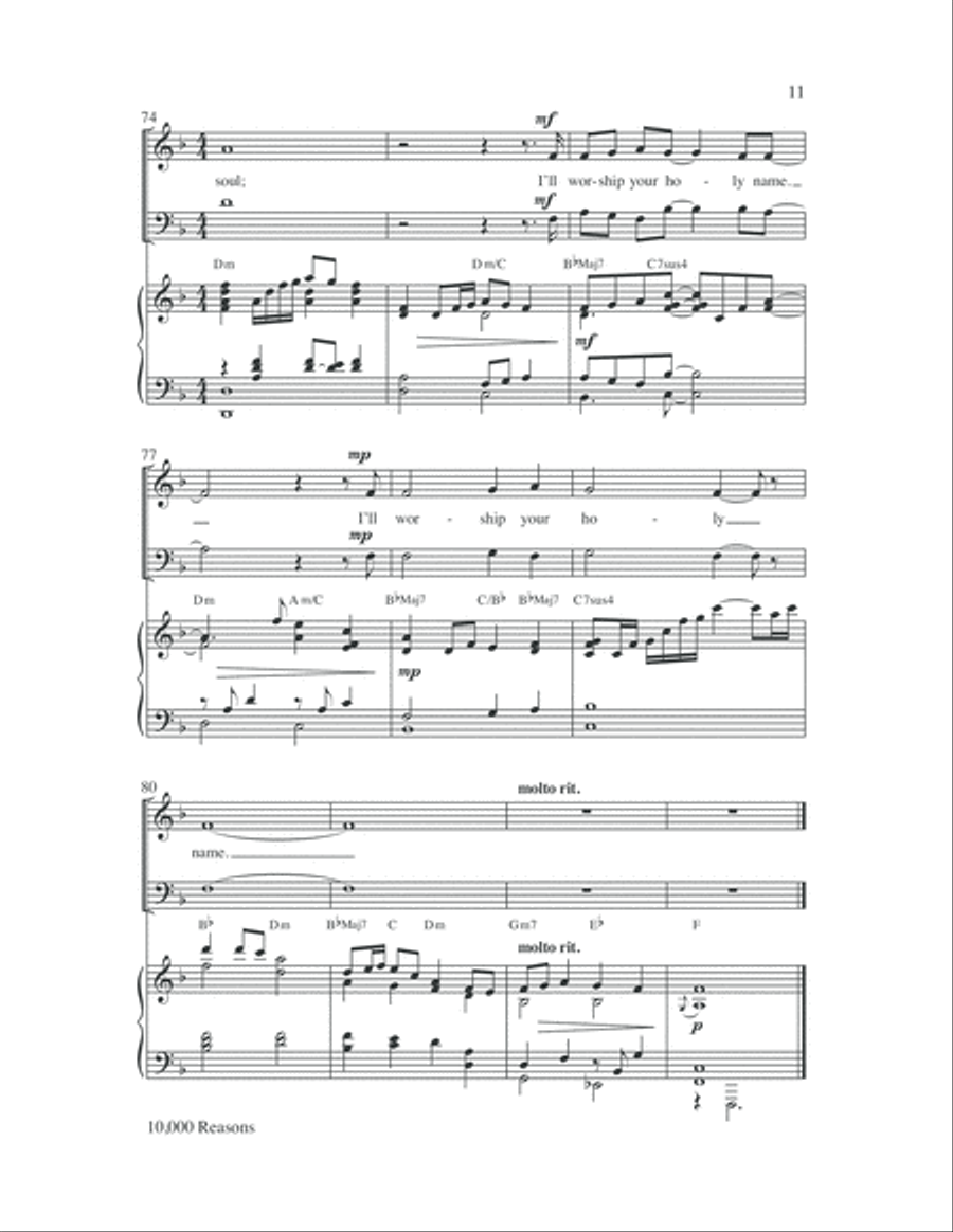 10,000 Reasons (Bless the Lord) 2-Part scores gallery preview page 11