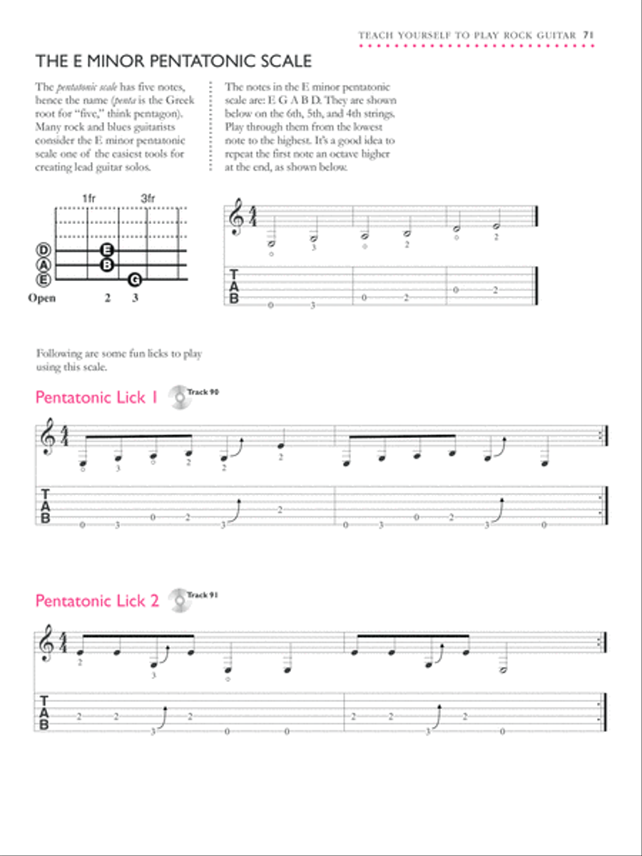 Alfred's Teach Yourself Rock Guitar Electric Guitar scores gallery preview page 7